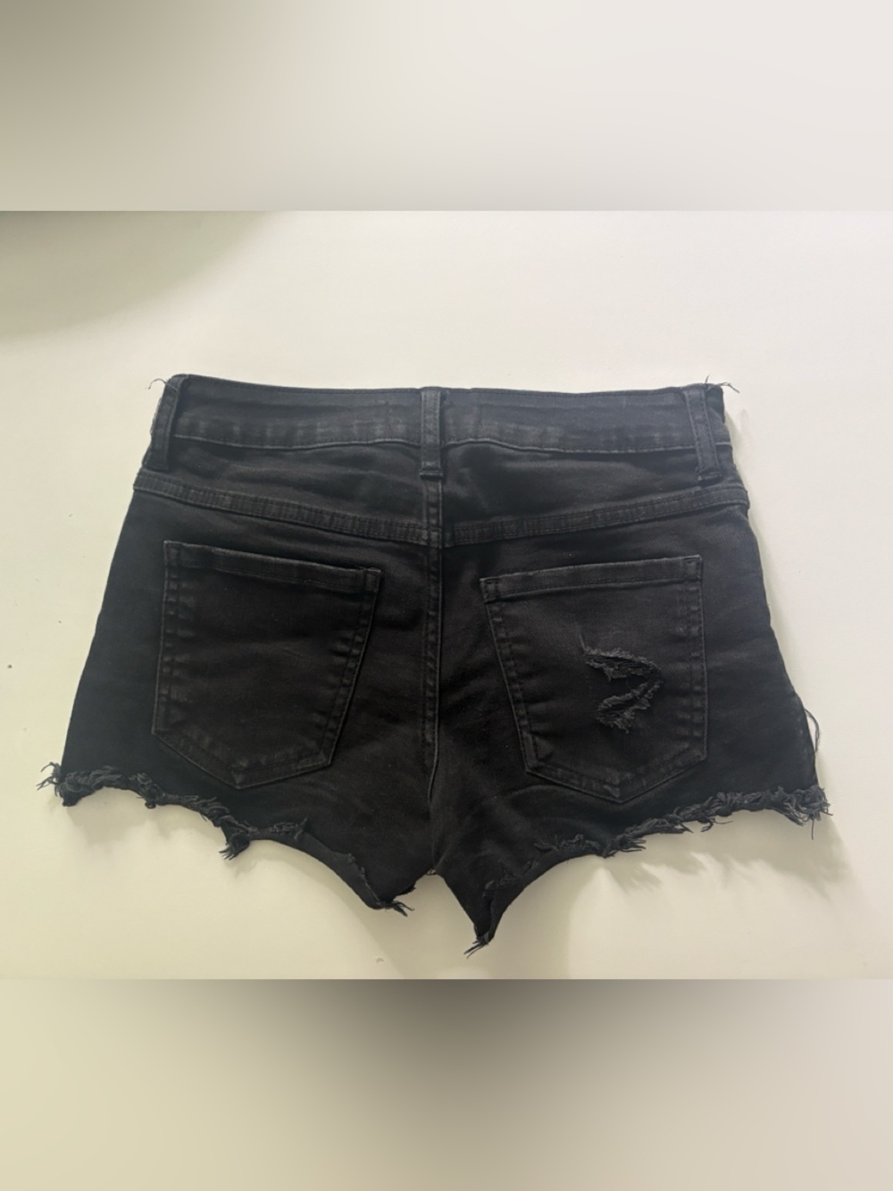 Just USA Black Distressed Women's Denim Shorts - Picture 2 of 2